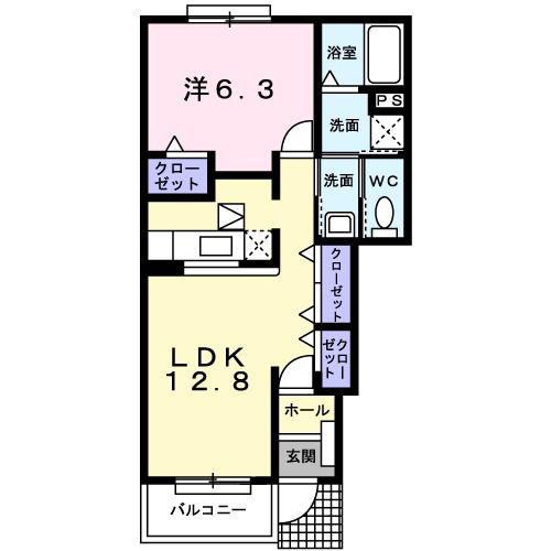 ベル・グランツI(1LDK/1階)の間取り写真