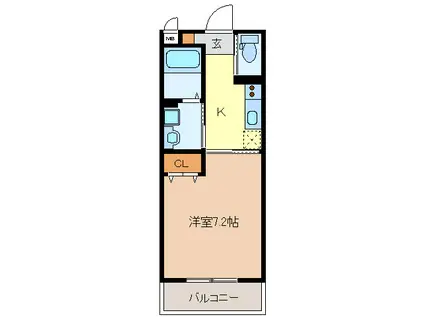 DEAR COURT (1K/2階)の間取り写真