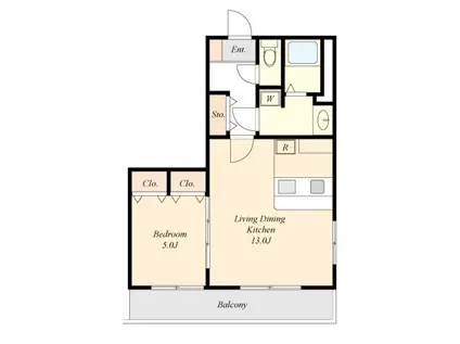 プランドール(1LDK/5階)の間取り写真