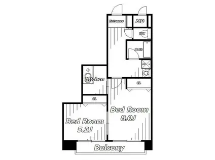 BELLAGIOII(1LDK/4階)の間取り写真