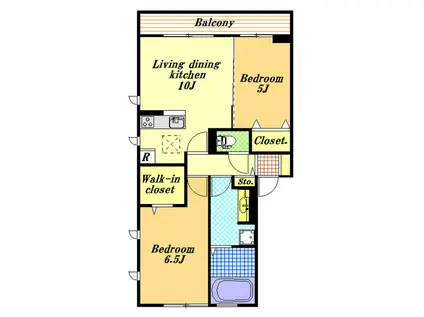 カーサ・ボニータ(2LDK/1階)の間取り写真