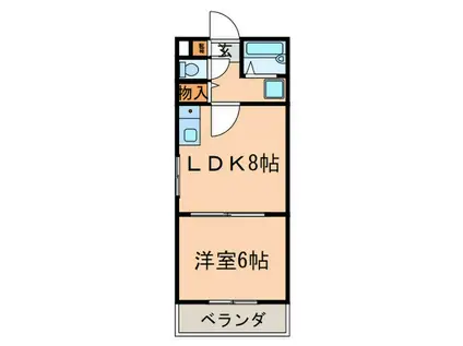 エステート田代(1LDK/2階)の間取り写真