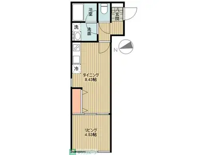 オータムコート(1LDK/2階)の間取り写真