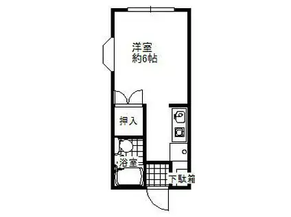 オークヒル大久保(ワンルーム/2階)の間取り写真