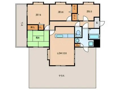 プレステージ和白V(4LDK/8階)の間取り写真