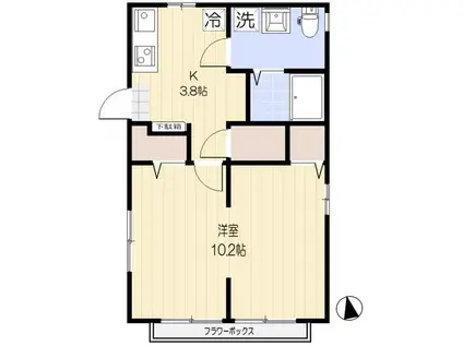 モンシャト-下北(1K/2階)の間取り写真