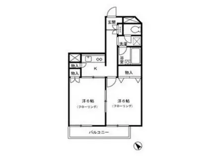 グランシャリオ(2K/2階)の間取り写真