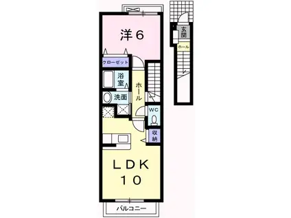 クレメント・アイ(1LDK/2階)の間取り写真