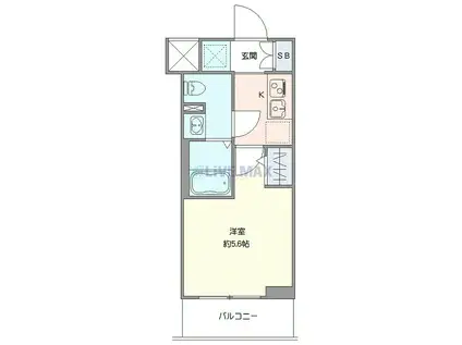 ジェノヴィア天王台(1K/2階)の間取り写真