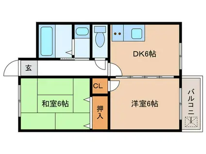 綱崎マンション(2DK/2階)の間取り写真