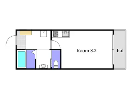 学南町マンション(1K/3階)の間取り写真