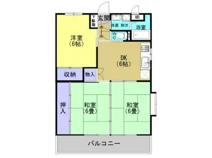 ウェルス武岡(3DK/2階)の間取り写真