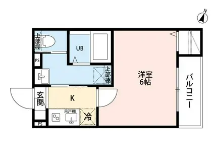 ルリアズール南与野(1K/1階)の間取り写真