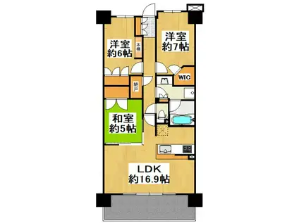 ザシーズンズグランアルト越谷レイクタウン(3LDK/2階)の間取り写真