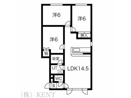 アップルコート西町I(3LDK/2階)の間取り写真