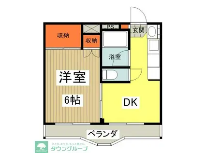 第3エコーマンション(1DK/1階)の間取り写真