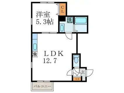 グレースコート(1LDK/1階)の間取り写真