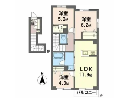 ファミリエ(3LDK/2階)の間取り写真