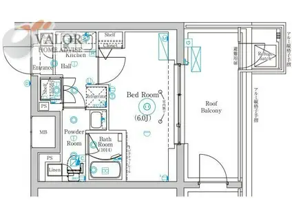 MIND 武蔵中原(1K/5階)の間取り写真