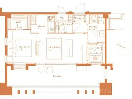 THE PALACE NAGAHAMA BAY(1LDK/3階)の間取り写真