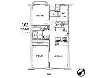 エクセルコート千駄木(3SLDK/1階)の間取り写真