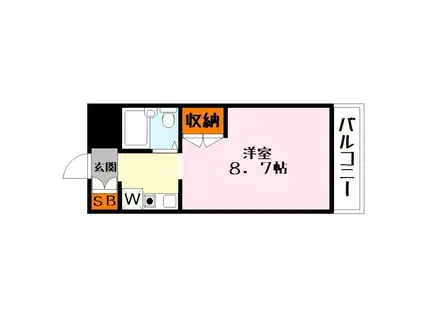 ディアコート青地1(1K/3階)の間取り写真