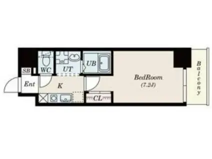 S-FORT桜川南(1K/12階)の間取り写真