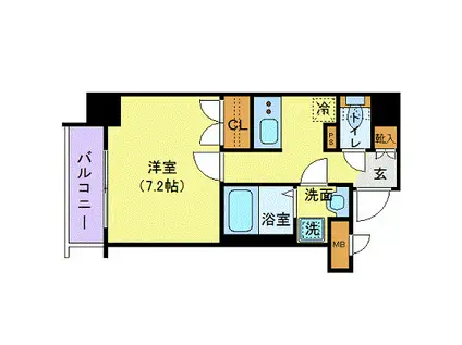 ロメック芝浦(1K/7階)の間取り写真