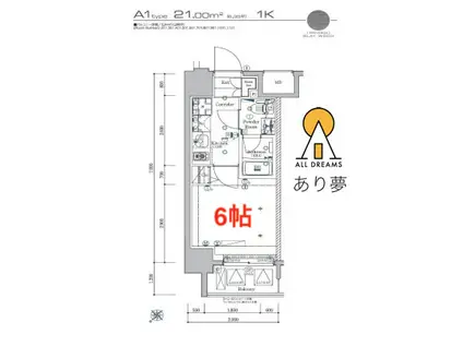 SYFORME KANNAI(1K/6階)の間取り写真