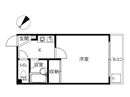 プルミエハイム(1K/3階)の間取り写真