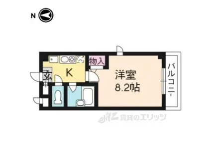 ウォーマス北出(1K/3階)の間取り写真