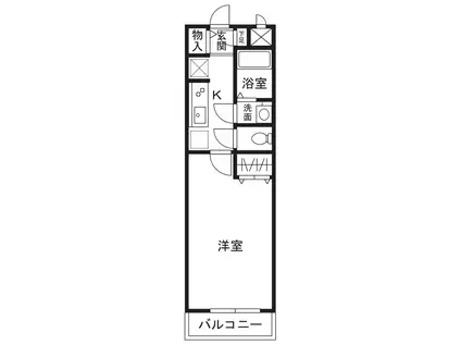 フォレストヒルズ宮崎台(1K/1階)の間取り写真