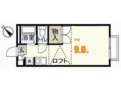 コージーハウス(ワンルーム/2階)の間取り写真