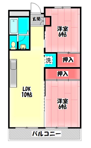 パレ守口(2LDK/3階)の間取り写真