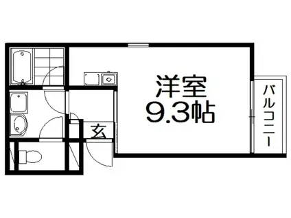 ヒルトップ・御殿山(ワンルーム/3階)の間取り写真