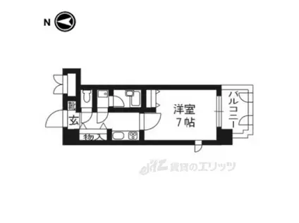 ライオンズマンション四条堀川(1K/8階)の間取り写真
