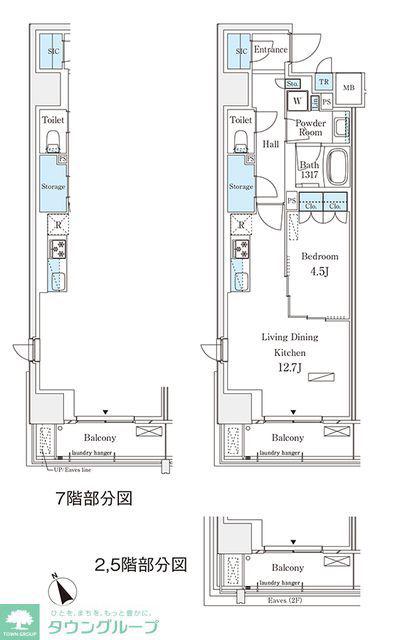 パークナードフィット南青山GARDEN(1LDK/7階)の間取り写真