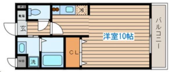 レーベンス柏木(ワンルーム/1階)の間取り写真