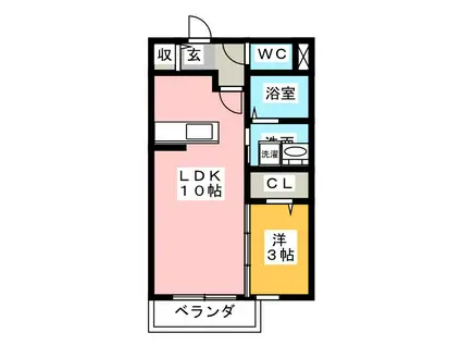LE VENT II(1LDK/2階)の間取り写真