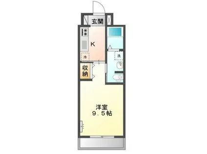 アレッサーノ(1K/2階)の間取り写真