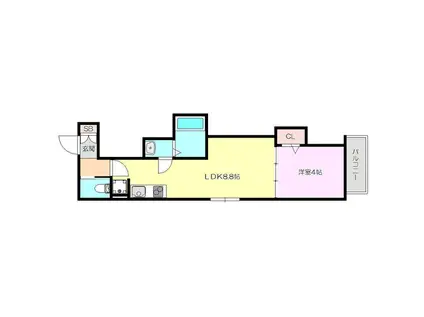 ELPIDA(1LDK/2階)の間取り写真