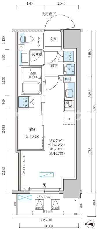 パークアクシス池袋イースト(1LDK/8階)の間取り写真