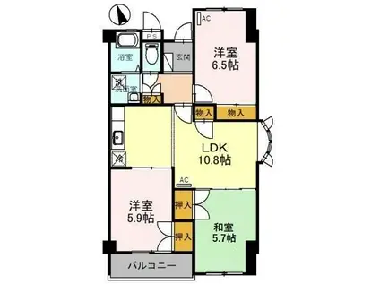 メゾン中村(3LDK/2階)の間取り写真
