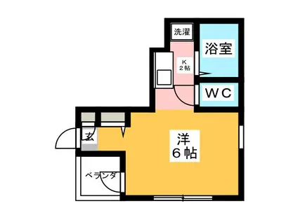 アリエス大船(ワンルーム/1階)の間取り写真