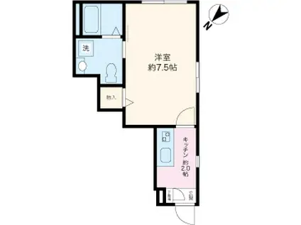 AURORA(1K/1階)の間取り写真