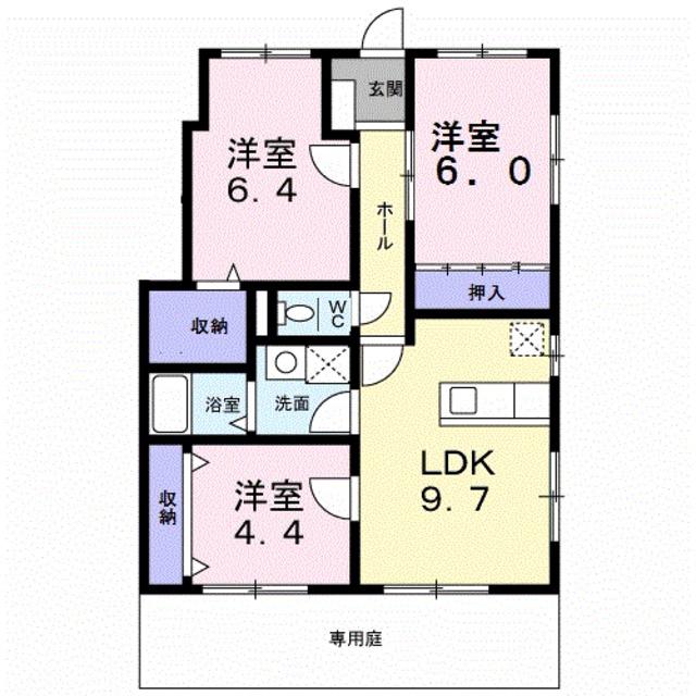 プリマベーラ(3LDK/1階)の間取り写真