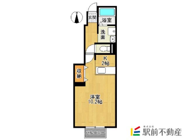 アヴェニールB(1K/1階)の間取り写真