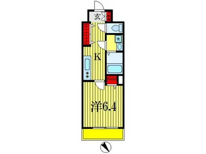 ベルクフェルト(1K/5階)の間取り写真