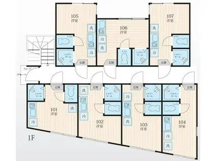 TM古川町(ワンルーム/1階)の間取り写真