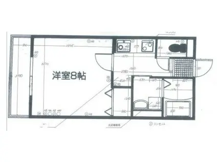 カーサ・エスペランサ(1K/1階)の間取り写真